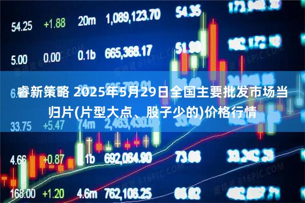 睿新策略 2025年5月29日全国主要批发市场当归片(片型大点、股子少的)价格行情